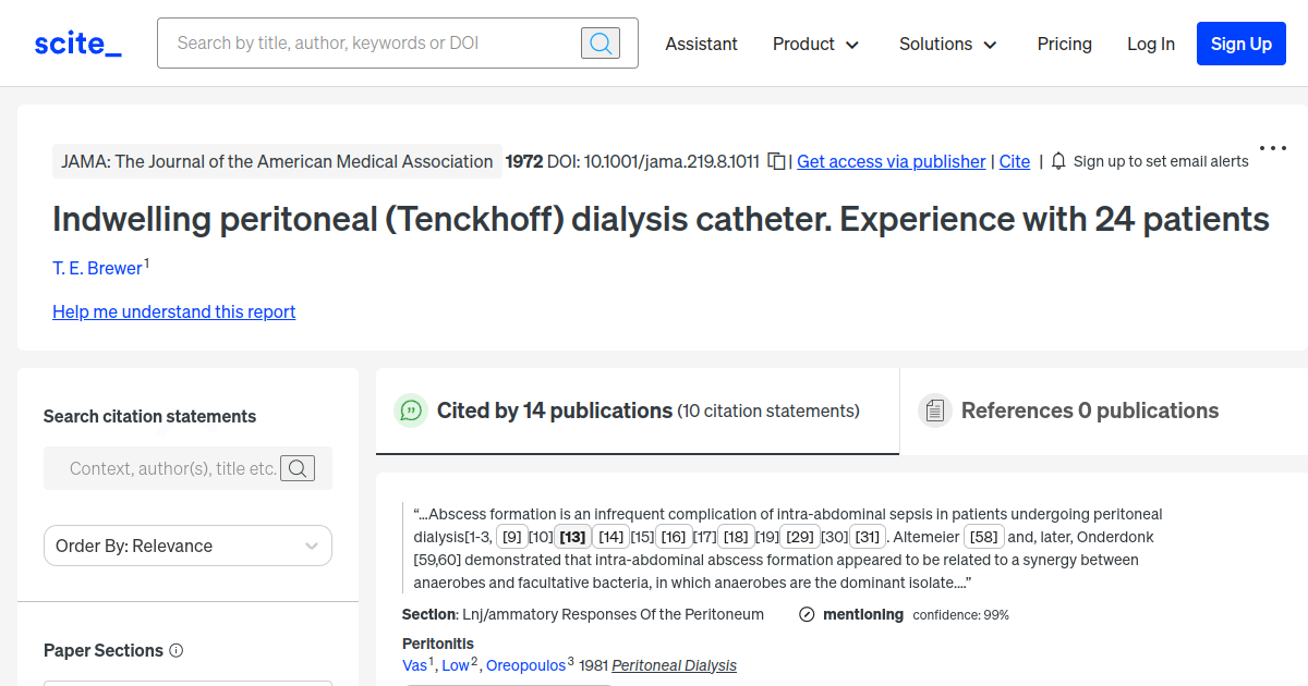 Tenckhoff Spiral Chronic Peritoneal Dialysis Catheter, 1 Each